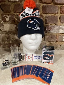 Denver Broncos Souvenir Lot, Hat Beanie, Cards Shot Glass (2), Bottle Opener +++ - Picture 1 of 7