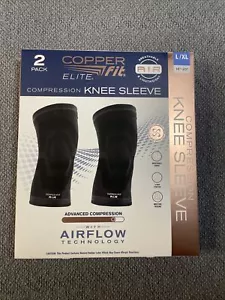 Elite Copper Fit Knie Kompressionsmanschette flexibel L/XL 16"-20" 2er Pack - Bild 1 von 3
