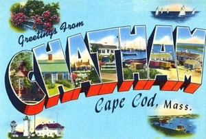 Greetings From Chatham, Cape Cod, Massachusetts - 1930's Vintage Postcard Magnet - Picture 1 of 2