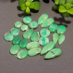 Lotto 12 paia cabochon pietre preziose crisoprasio naturale 150 ct 11x25-10x10 mm #12369 - Foto 1 di 9