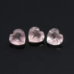 Lotto 20 pezzi quarzo rosa naturale 4 mm forma cuore taglio sfaccettato pietra preziosa sfusa - Foto 1 di 5