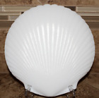 Heavy White Glass Sea Shell Coquille Dinner Plate Set of 6 Vintage Textured
