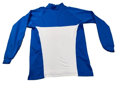 Camiseta Mizuno Hombre M Blanco/Azul Manga Raglán Cuello Simulado Pullover Mezcla Poliéster Foto 1 de 4