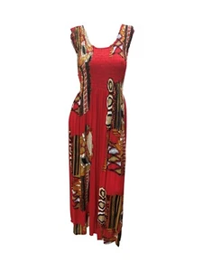 Womens Plus Size Curve Abstract Print Maxi Elasticated Dress Up to UK SIZE22 P32 - Picture 1 of 1