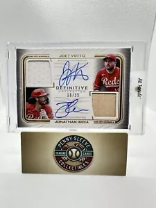 2023 Topps Definitive Joey Votto /Jonathan India Relic + Auto /35 GAME USED🔥🔥 - Picture 1 of 4
