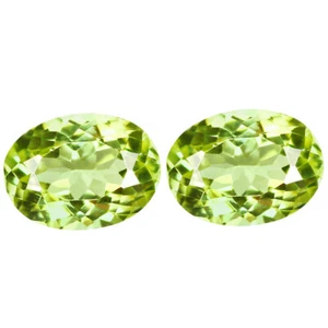 Coppia 3,02Ct 2pz Incredibile Taglio Ovale 6x8mm AAA Verde 100% Naturale Sillimanite - Foto 1 di 5