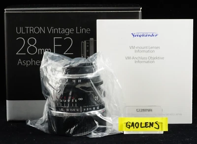 US Duty Paid VOIGTLANDER Ultron Vintage Line 28mm f/2 Type II VM Lens Black New - Image 1 of 4