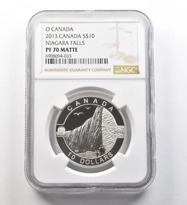 2013 Canada 10 Dollars Silver O Canada Niagara Falls PF70 Matte NGC *8269 - Picture 1 of 3