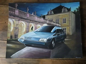 Early Work PAINT of a Car Designer 80's automobile ETUDE STYLE PROJECT CITROEN - Foto 1 di 4