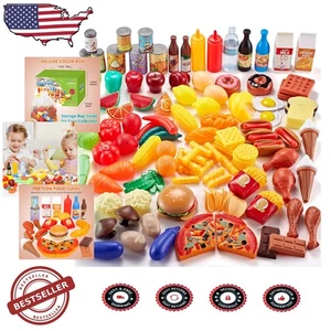 Pädagogisches 143-teiliges Kleinkind Spiel Essen Zubehör - realistisches Design & Aufbewahrungstasche - Bild 1 von 8