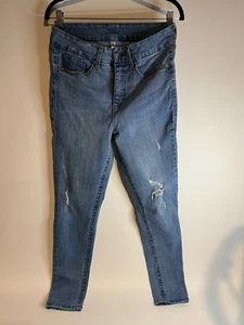 Seven7 Jeans Tummyless High Rise Skinny Size 10 Blue Sculpted Fit Sleek - Picture 1 of 7