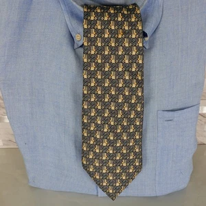 Anzug Krawatte Herren grau Geo abstrakt Art Deco klassische Halsbekleidung GIOVANNI ROSSINI - Bild 1 von 8