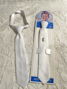 Lote De 2 Corbatas Primera Comunión Blancas Vintage Religiosas - Imagen 1 de 11