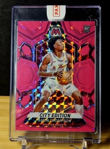 2023-24 Amen Thompson Panini Mosaic Pink Fluorescent Prizm /10 Rookie RC Rare - Picture 1 of 6