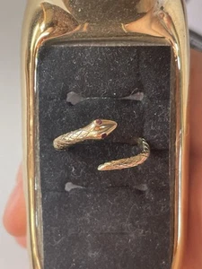 Gold Plated Snake Ring With Ruby Eyes - Picture 1 of 3