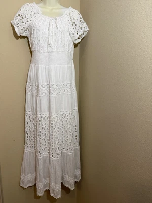 Anthropologie Me 2 Magic Maxi Niveles Boho Cottagecore Ojales de Pradera Calados 2X Foto 1 de 4