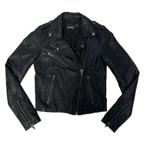Døma Black Leather Motorcycle Moto Jacket Size XS - Picture 1 of 5