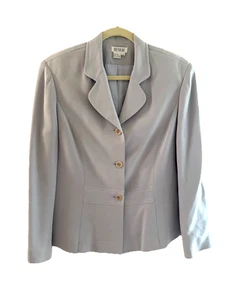 Due per Due 12 Gray 100% Silk Blazer Jacket 40 inch bust - Picture 1 of 7