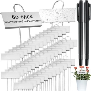 60 Pcs Metal Plant Label Stakes Garden Name Markers Outdoor Waterproof Stainl... - Picture 1 of 7