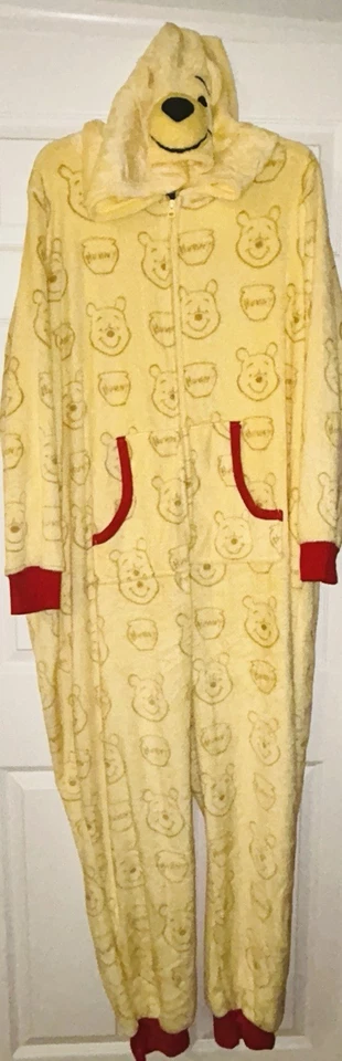 Disney Винни-Пух 3 X с капюшоном молнии плюшевый флис Sleepwear 22/24 желтый новый! - Изображение 1 из 4