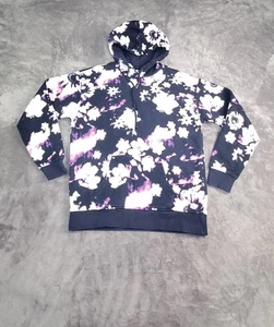 Adidas Originals Womens Sz XS Blue Purple Trefoil Floral Cotton C18-39 - Picture 1 of 8