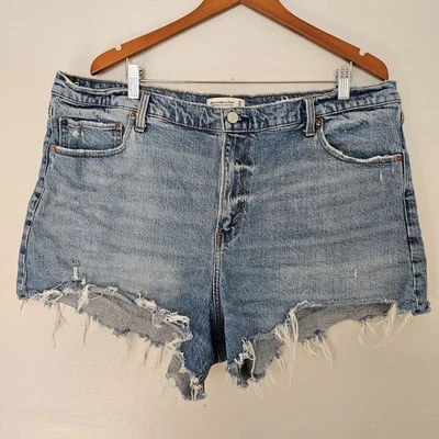 Abercrombie & Fitch high rise 90s relaxed cutoff jean shorts plus size 35 / 20 - Image 1 of 4