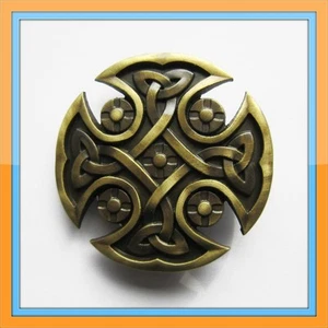 BRAND NEW CELTIC CROSS IRISH BRONZE ANTIQUE GOTHIC BELT BUCKLE - Picture 1 of 2