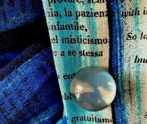 Giacca Moschino Blu Righe Testo Scrittura Nuvola Chiara Cupola Bottoni USA Taglia 10 IT44