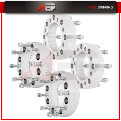4X 8x6.5 to 8x180 2" Wheel Adapters 14x1.5 For Chevrolet Silverado 2500HD 3500HD - Image 1 of 4