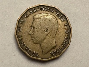 1940 Three Pence Coin Threepenny Bit King George VI United Kingdom UK 12 Sided - Picture 1 of 12
