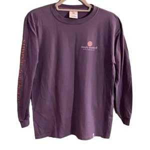 Simply Southern Youth Long Sleeves Tee Shirt M (Girl), Light Purple with Print - Picture 1 of 7