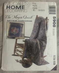 McCalls Sewing Pattern 5908 The Magic Quilt Home Decorating Baby Blanket Bag UC - Picture 1 of 2