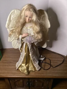 Vintage Noel Holiday Time  Angel 24" Arm & Head Lighted/animated - Picture 1 of 3