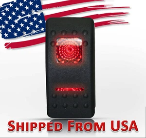 Rocker Switch 2-LED Red Illuminated Double Pole 20A 12V 5-Pin - Picture 1 of 6