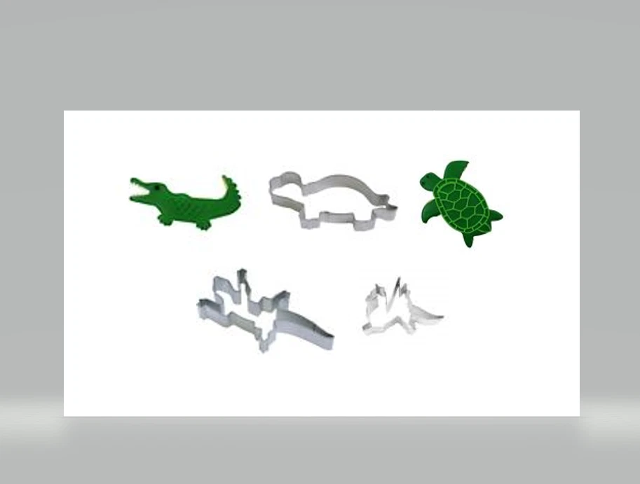 NEW REPTILE INSPIRED  COOKIE CUTTERS GERKO, CROC, TURTLE AND DRAGON EACH  (1) - image 1 of 4