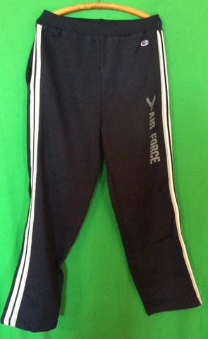 NWT CHAMPION AIR FORCE FALCONS SWEAT PANTS - NAVY W/ GRAY/WHITE STRIPE - LARGE Cover