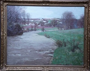 GEORGE HOUSTON SCOTTISH IMPRESSIONIST 1920s ART LANDSCAPE OIL PAINTING RIVER AYR - Picture 1 of 12