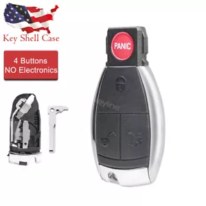 Para Mercedes Benz E C R CL GL SLK Control Remoto Inteligente Llavero Carcasa Estuche En Blanco 4 Botones - Imagen 1 de 6