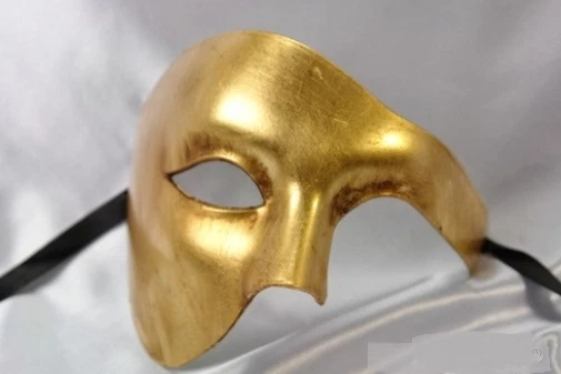 PHANTOM OF THE OPERA MARDI GRAS COSTUME BLANK PLAIN HALF FACE MASK BLACK WHITE   - Image 1 of 1