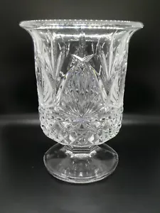 Vintage große brillante schwere geschliffene Bleikristallvase mit Fuß 9" hoch - Bild 1 von 10