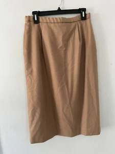 Pendleton 100% Virgin Wool Skirt Neutral Brown Size 12 Made In USA - Picture 1 of 8