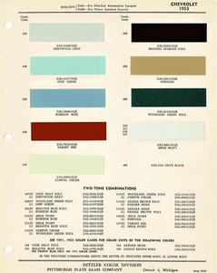 1953 CHEVROLET BEL AIR 150 210 TOWNSMAN WAGON PAINT CHIPS (PPG-DITZLER) - Picture 1 of 1