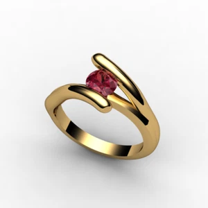 14k Gold ring w Lab created Ruby gemstone OFFER! - Picture 1 of 3