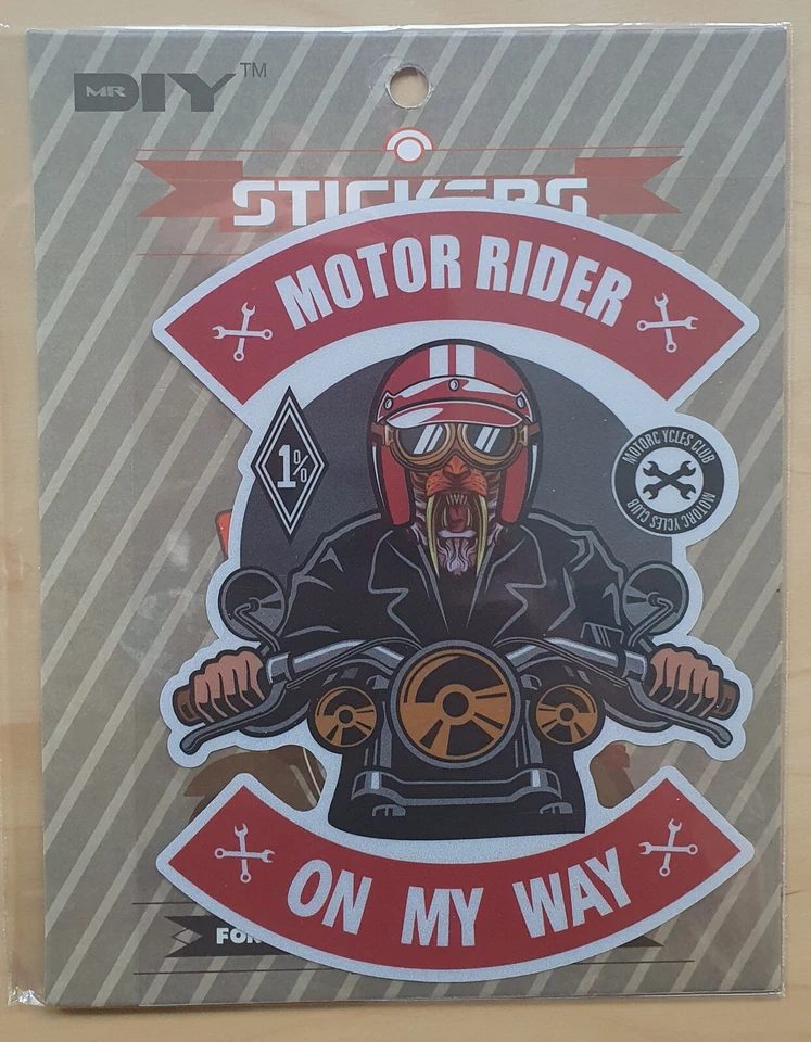 Aufkleber Biker "MOTOR RIDER ON MY WAY" Sticker für alle glatten Oberflächen - Bild 1 von 2