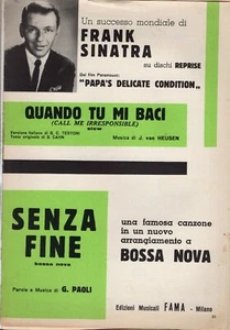 FRANK SINATRA Irresponsible / GINO PAOLI Senza fine - 1963 SPARTITO SHEET MUSIC - Imagen 1 de 1