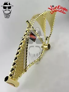 VINTAGE LOWRIDER 20" TANK FRAME WITH GOLD TOP/BOTTOM MINI SQUARE TWISTED INSERTS - Picture 1 of 5