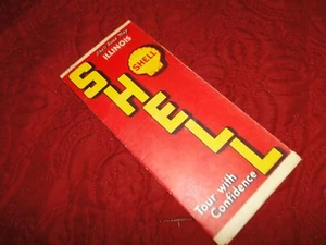 1930's Vintage Shell GAS & OIL ROAD Map of ILLINOIS LOT B-6 - Bild 1 von 4
