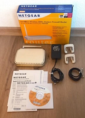 NETGEAR DG8434GB 54 MBit Wireless ADSL Model Firewall Router 4 Port All in one - Bild 1 von 4