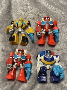Playskool Heroes Transformers Rescue Bots Heatwave Jazz Bumblebee Figure Lot Set - Picture 1 of 6