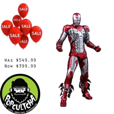 Iron Man 2 - Iron Man Mark V (5) 1/6th Scale Hot Toys Die-Cast Action Figure - image 1 of 4